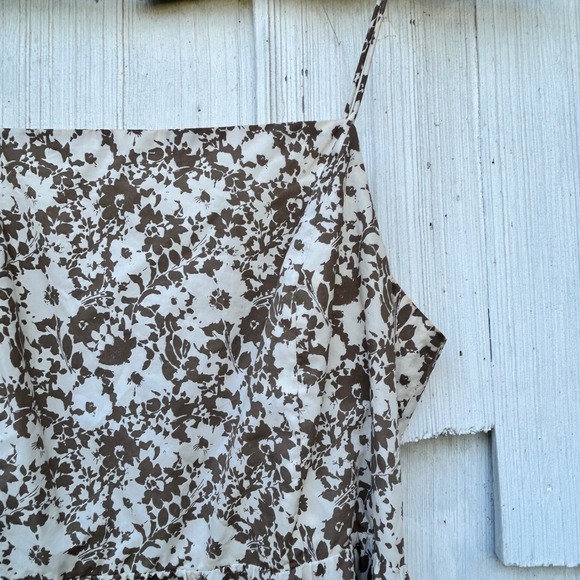 Rails Leni Floral Tiered Midi Dress Square Neck Spaghetti Straps Tie Back‎ S - Picture 3 of 9